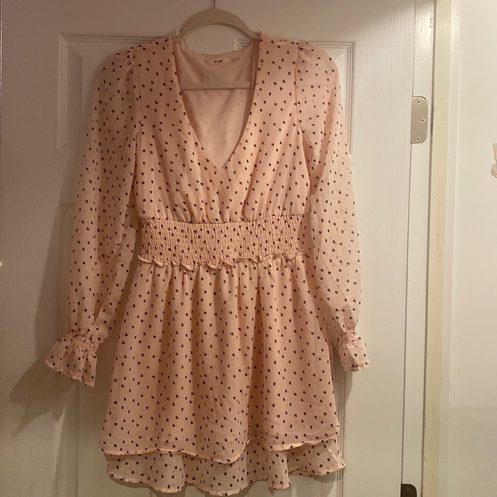 pink dress with black hearts 💓💓